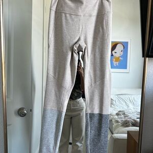 OG Outdoor Voices Heathered Gray and Cream Leggings